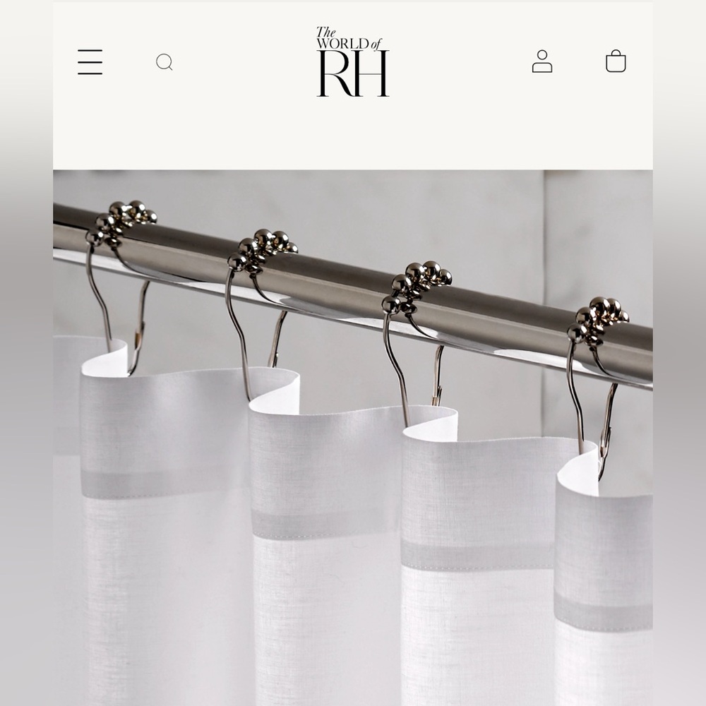 Restoration Hardware Set of 12 ROLLERBALL SHOWER CURTAIN RINGS